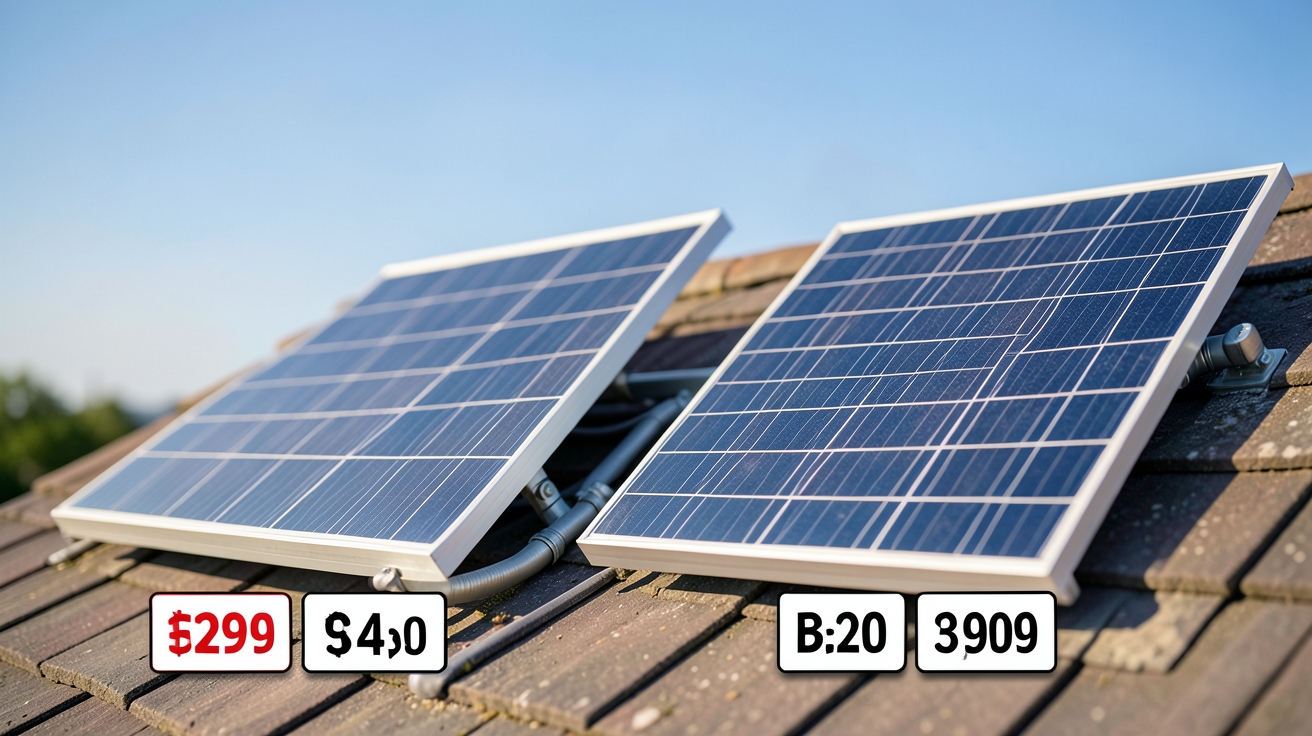 panneau solaire thermique et photovoltaïque affichant les prix moyens en 2024-2025