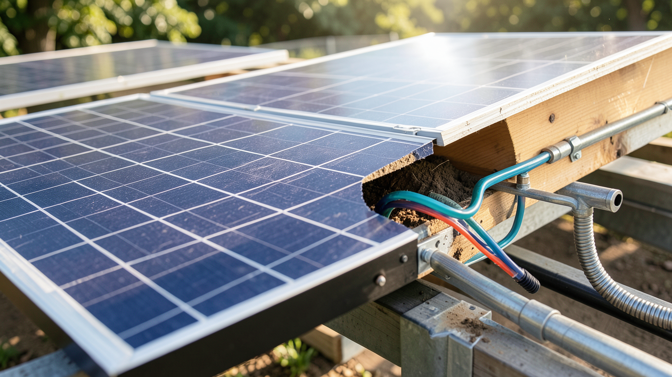 panneau solaire thermique en fonctionnement avec vue détaillée du circuit de fluide caloporteur