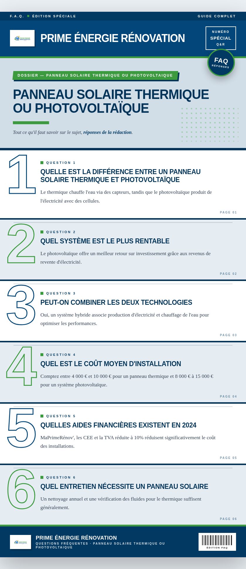Infographie : Panneau solaire thermique ou photovoltaïque