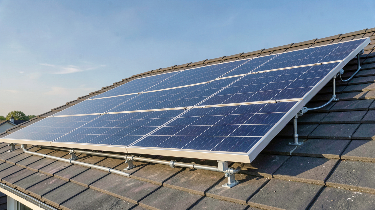 panneau solaire thermique installé sur le toit d'une maison individuelle, illustrant le prix et l'installation en 2024