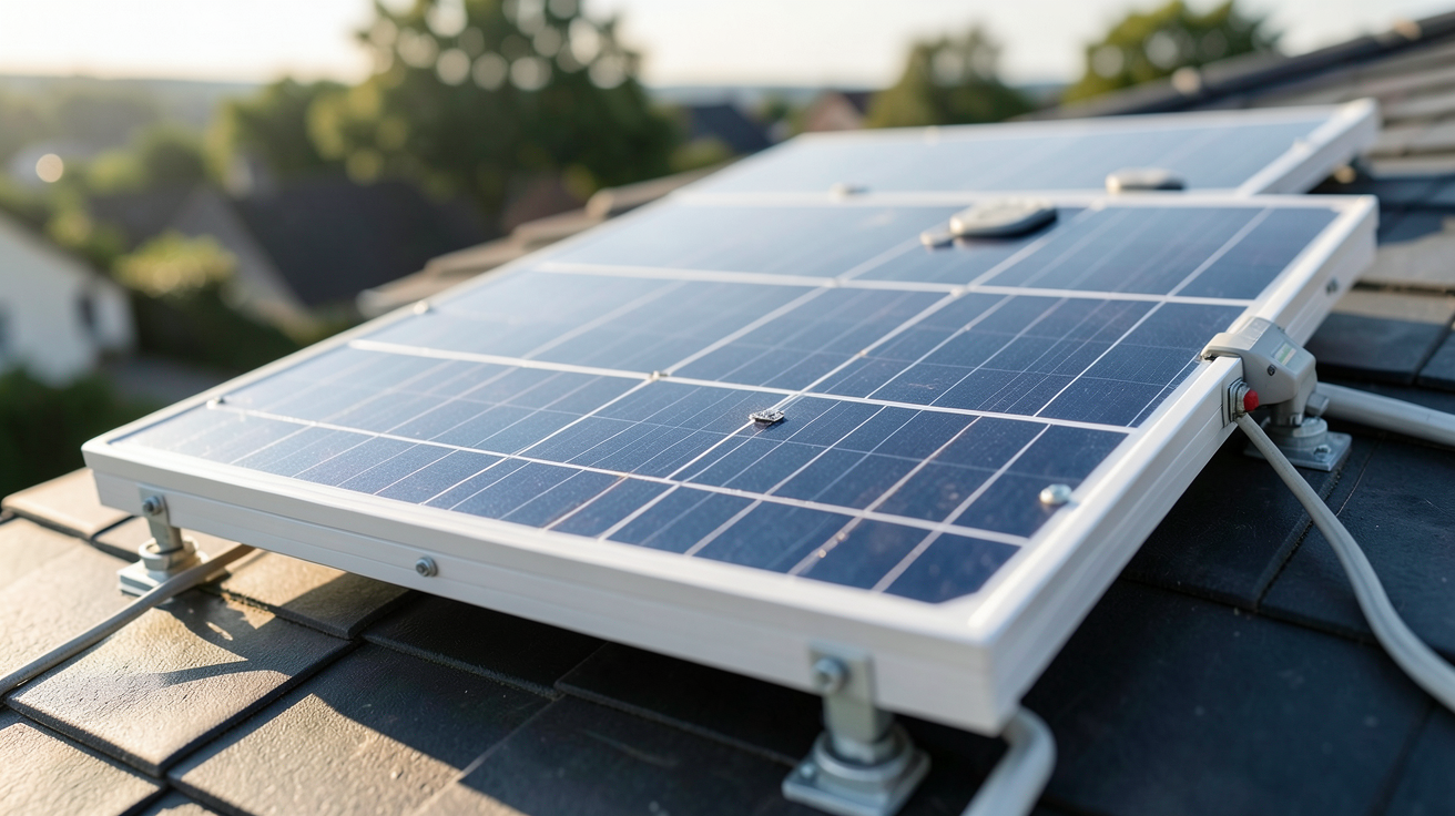 panneau solaire thermodynamique installé sur un toit avec capteurs et système de circulation visibles