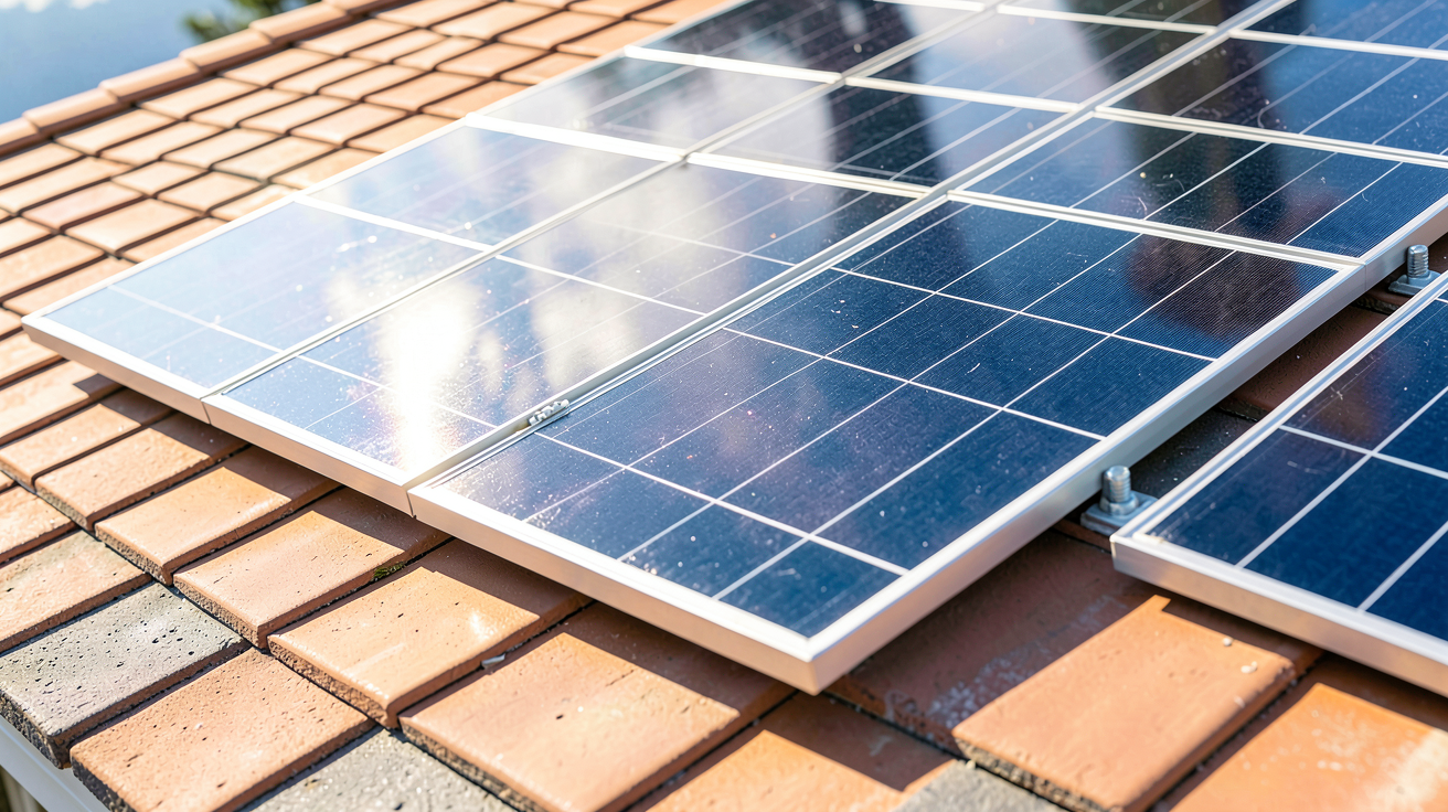 panneau solaire toiture installé avec une inclinaison et une orientation optimales sur un toit moderne.