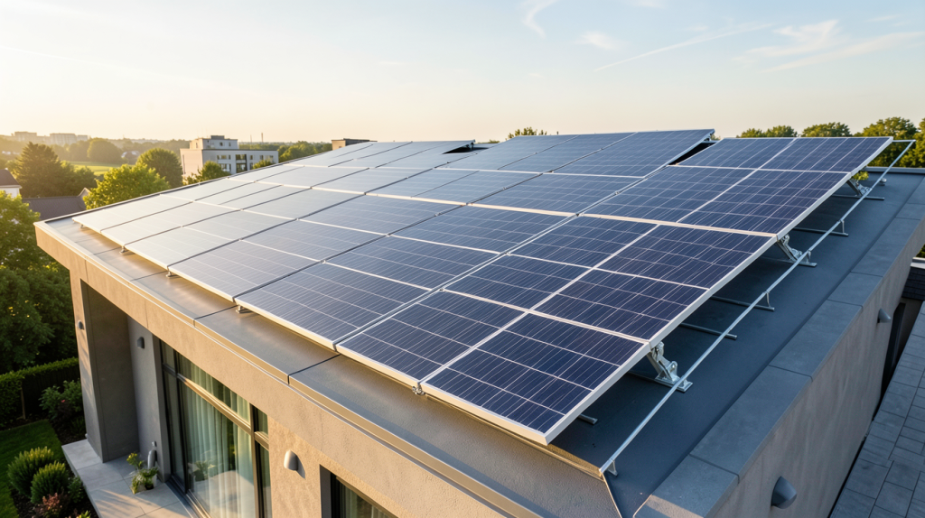 panneau solaire toiture prix installation sur une maison contemporaine