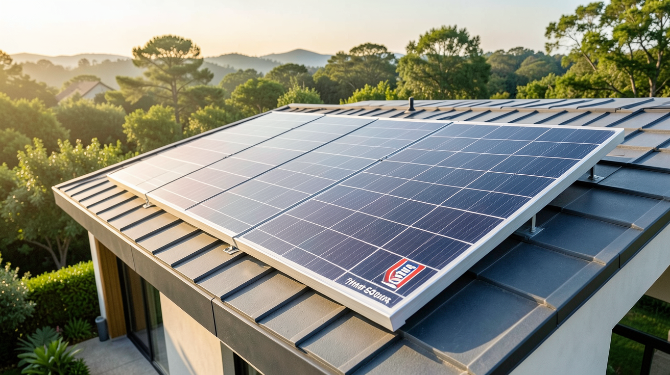 panneau solaire Trina Solar 400W installé sur un toit de maison écologique