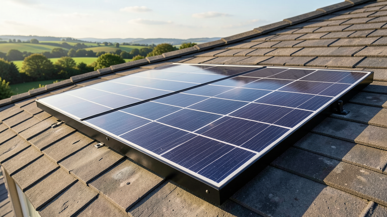 panneau solaire Trina Solar installé sur le toit d'une maison résidentielle