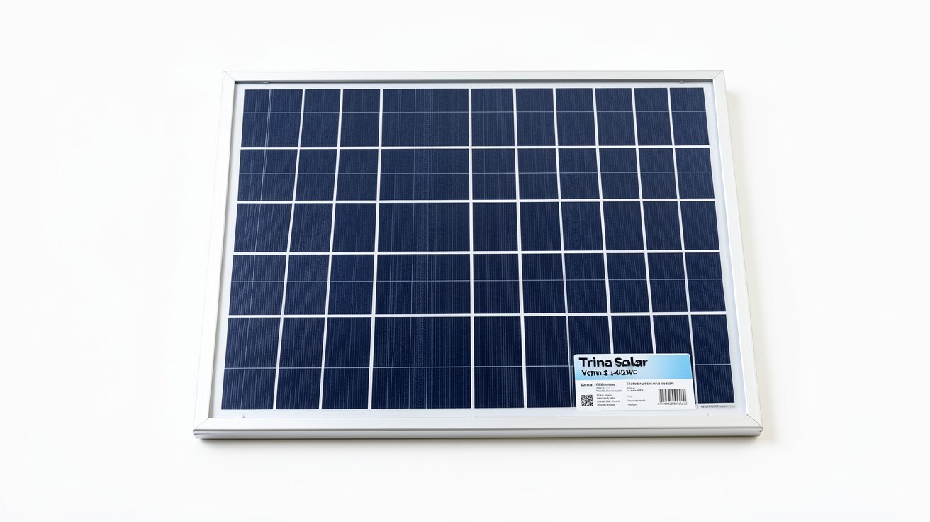 panneau solaire Trina Solar Vertex S 405Wc posé sur un fond blanc avec détails des cellules photovoltaïques