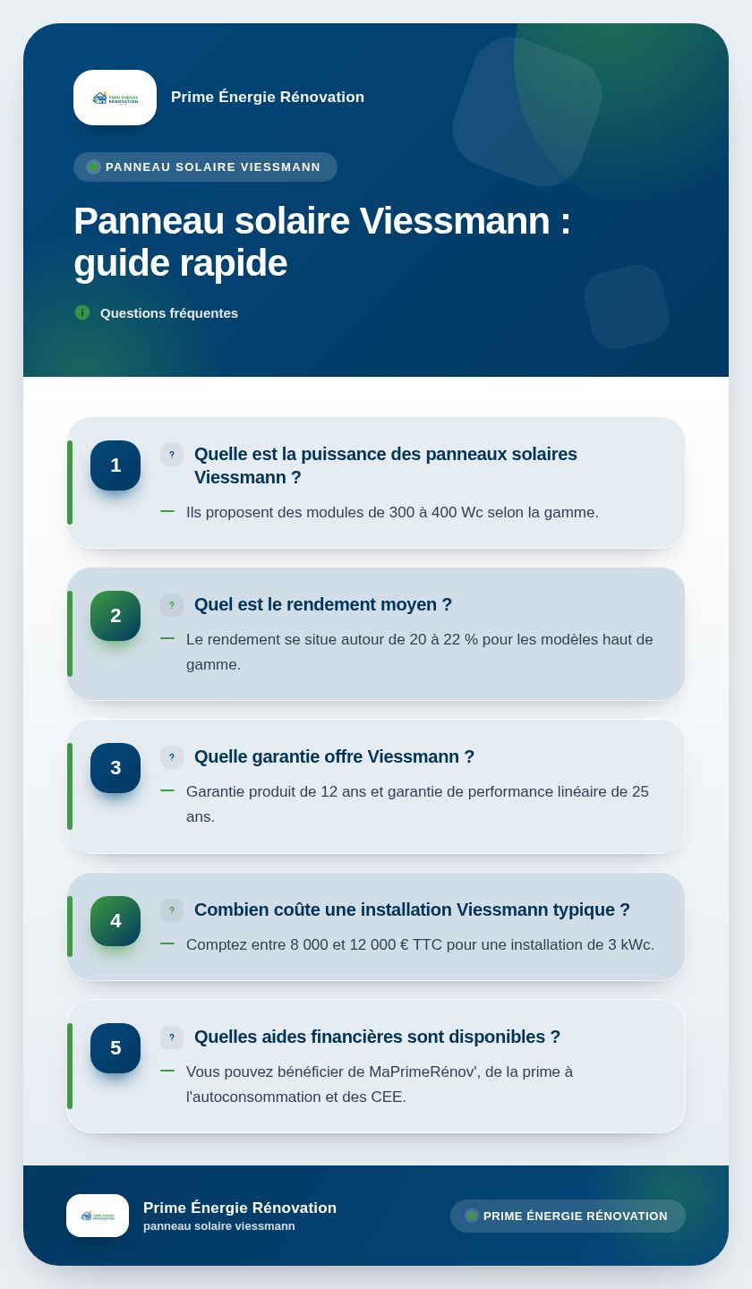 Infographie : Panneau solaire Viessmann : guide rapide