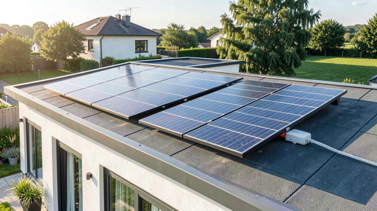 panneau solaire Viessmann installé sur le toit d'une maison contemporaine