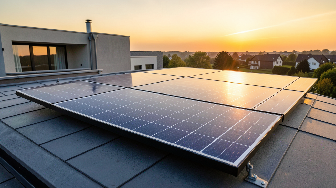 panneau solaire Viessmann Vitosol 200-FM installé sur un toit de maison moderne