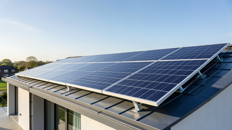 panneau solaire Viessmann Vitosol 200 installé sur le toit d'une maison moderne