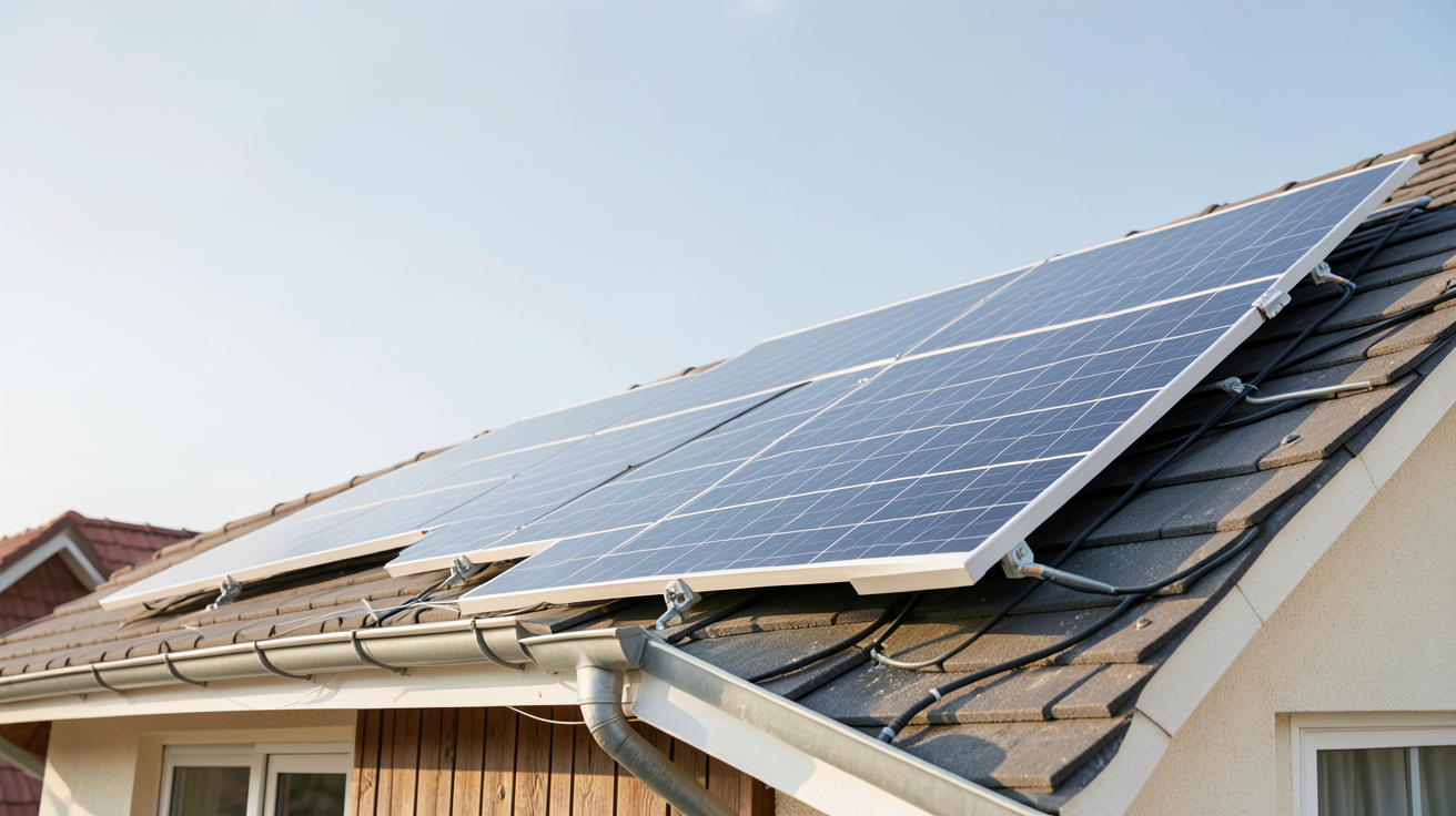 panneau solaire Viessmann Vitosol 200 installé sur le toit d'une maison individuelle