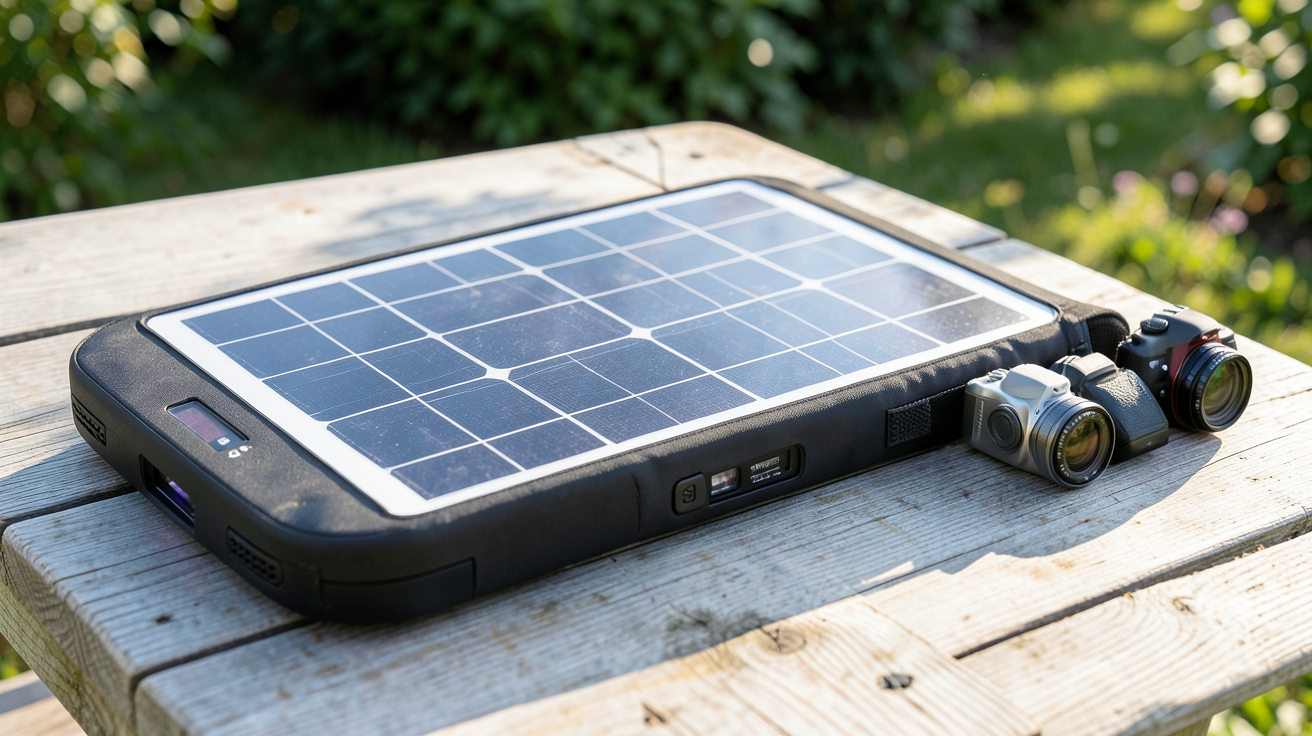 panneau solaire voyage comparatif des principaux modèles posés sur une table en bois