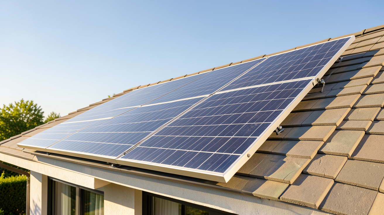 panneau solarwatt installé sur le toit d'une maison moderne pour la production d'énergie solaire