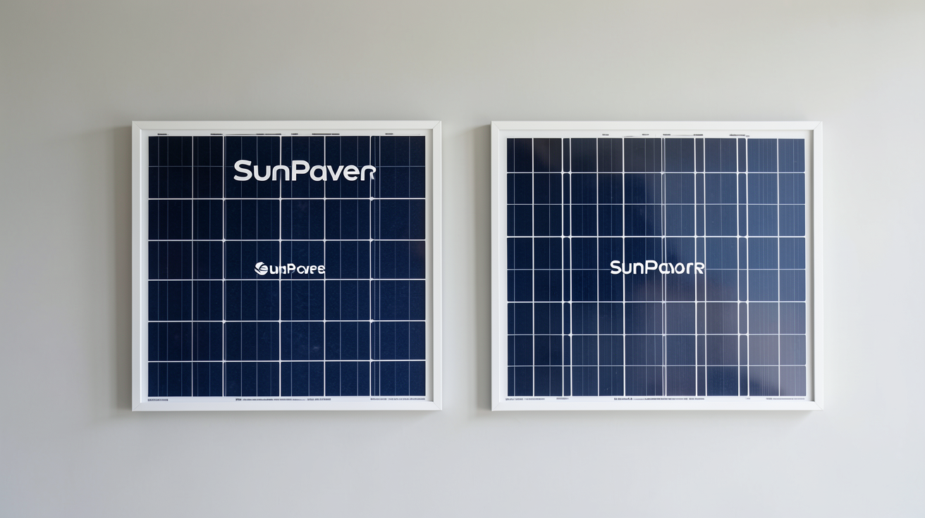 panneau Sun Power tableau comparatif des modèles les plus vendus