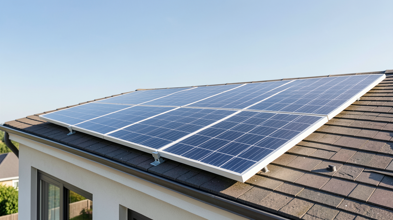 panneau Sunology installé sur un toit de maison individuelle, éligible aux primes énergie