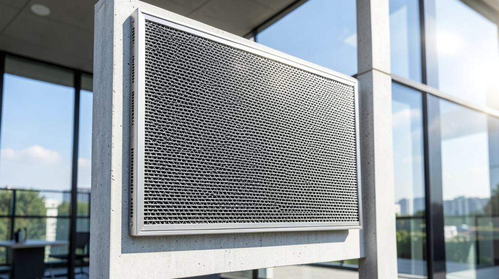 panneau thermique installé sur un mur de construction moderne pour l'isolation