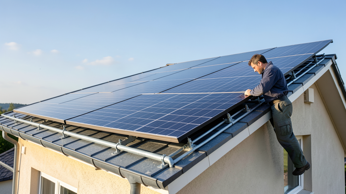 panneau thermique prix installation sur toit de maison individuelle avec professionnel