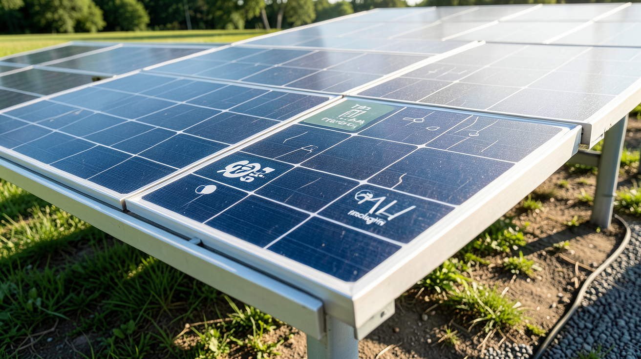 panneaux insolight montrant les cellules THEIA et le système Insolagrin d'un panneau solaire haute efficacité
