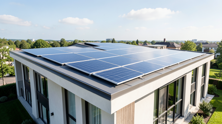 panneaux insolight installés sur le toit d'une maison moderne