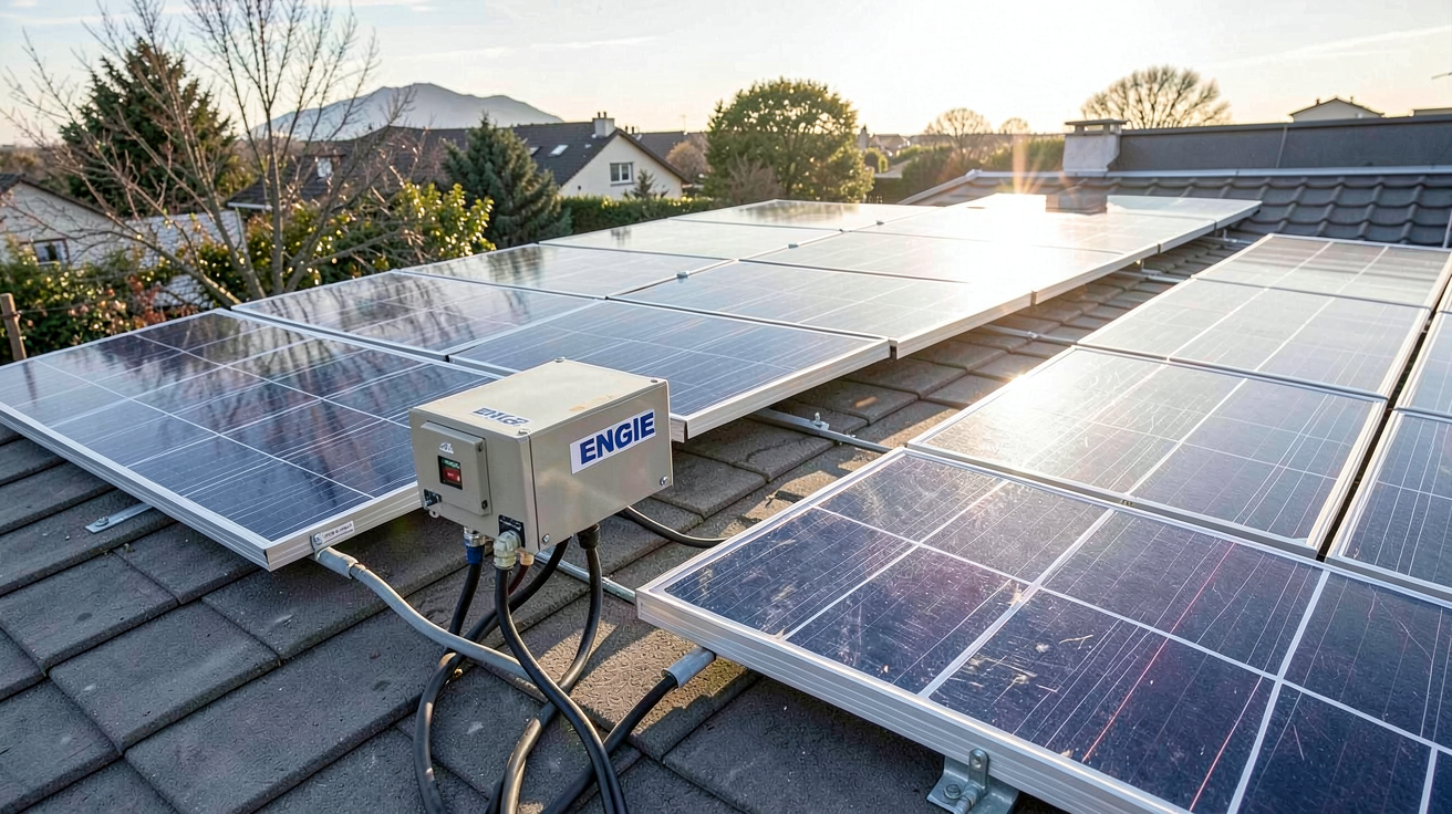 panneaux photovoltaïques ENGIE installés sur le toit d'une maison individuelle pour l'autoconsommation