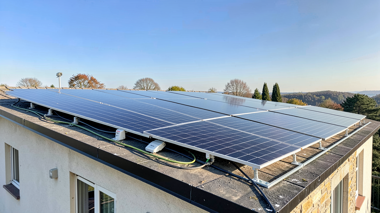 panneaux photovoltaïque Engie installation de 6 kWc sur le toit d'une maison en région Rhône-Alpes