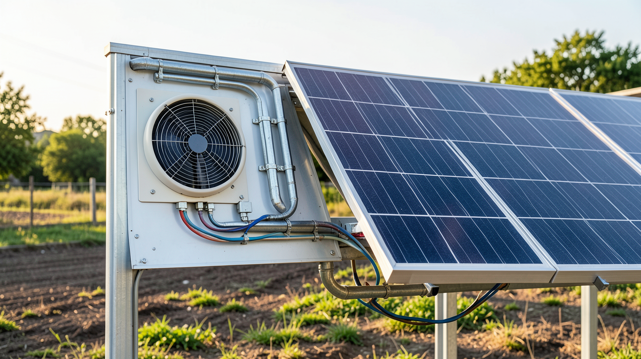panneaux photovoltaïque hybride en fonctionnement détaillé montrant l'intégration thermique et photovoltaïque
