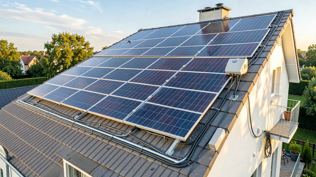 panneaux photovoltaïque IKEA installés sur le toit d'une maison pour l'autoconsommation énergétique