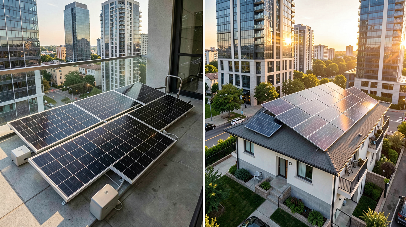 panneaux photovoltaique IKEA : installation sur balcon en ville et kit toiture pour maison individuelle
