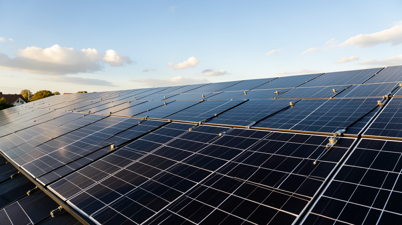 panneaux photovoltaïque monocristallin installés sur un toit résidentiel pour maximiser le rendement énergétique