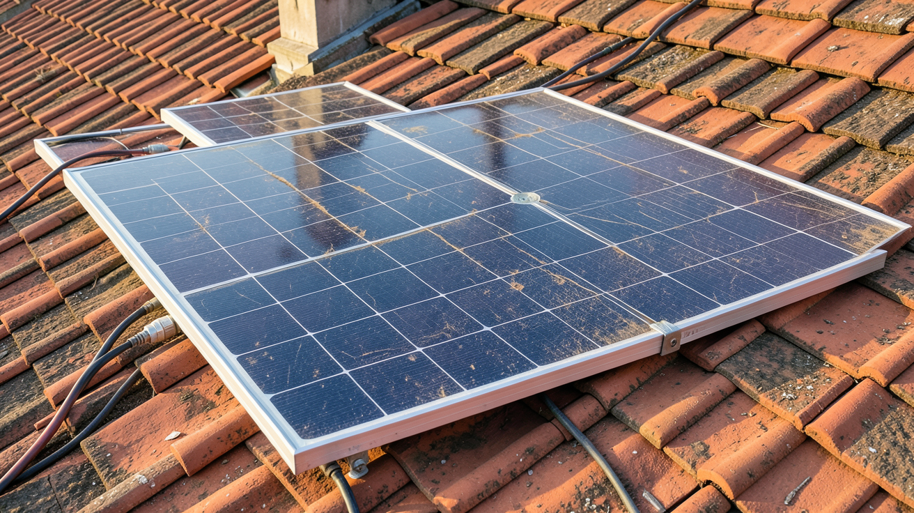 panneaux photovoltaïque occasion test pratique retour d'expérience panneau solaire de 16 ans sur toit en tuiles