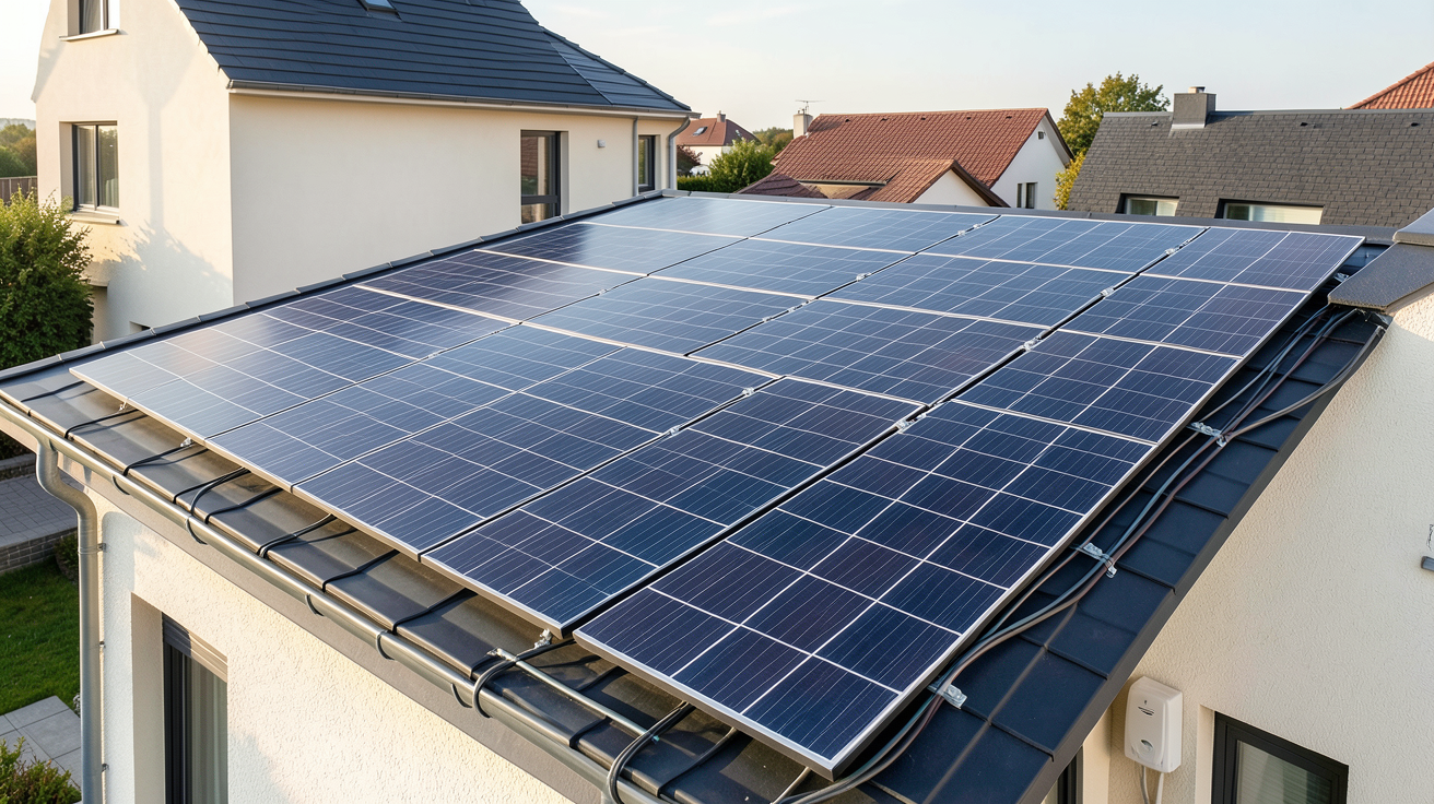 panneaux photovoltaïque prix installation solaire complète sur toit de maison avec devis détaillé