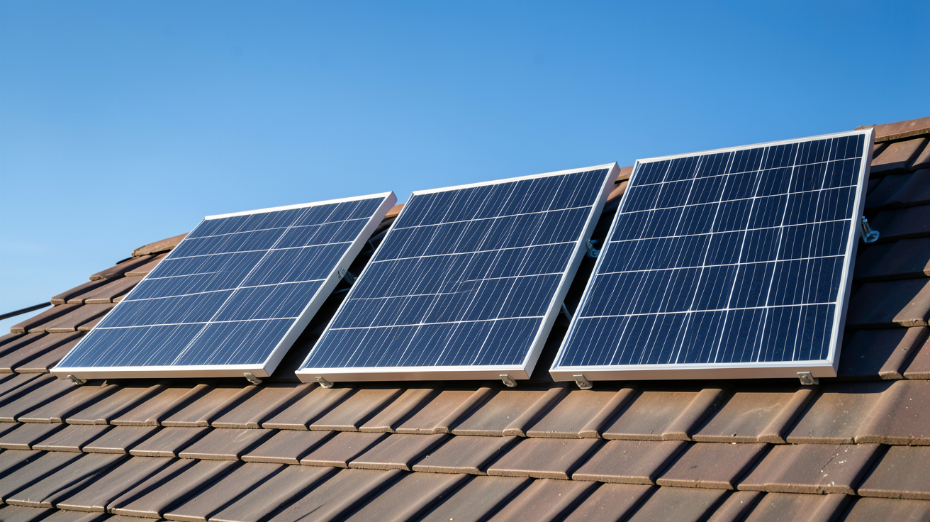 panneaux photovoltaïques 375Wc posés sur un toit pour un comparatif 2024
