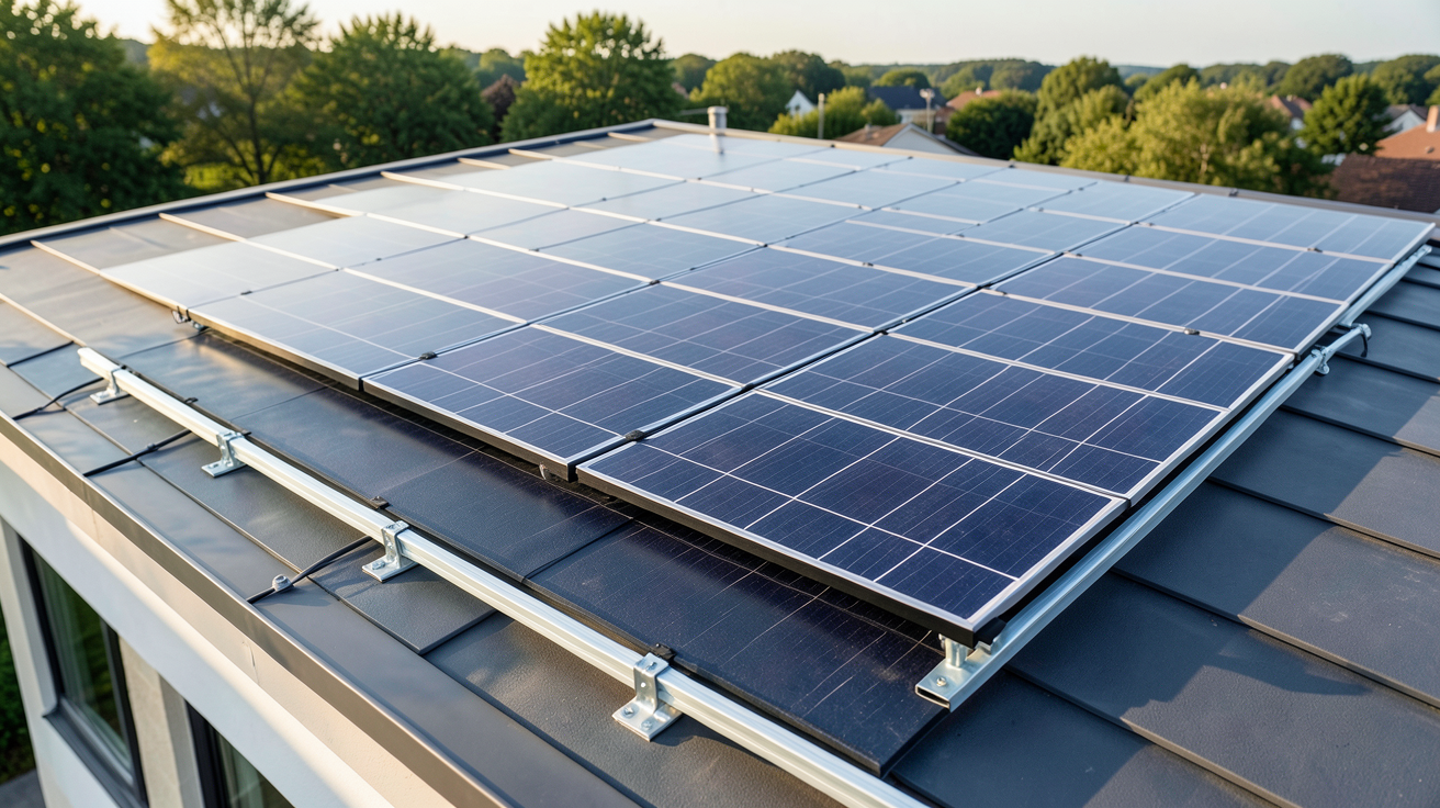 panneaux photovoltaïques 3 kWc installés sur un toit résidentiel, montrant le dimensionnement et les choix technologiques