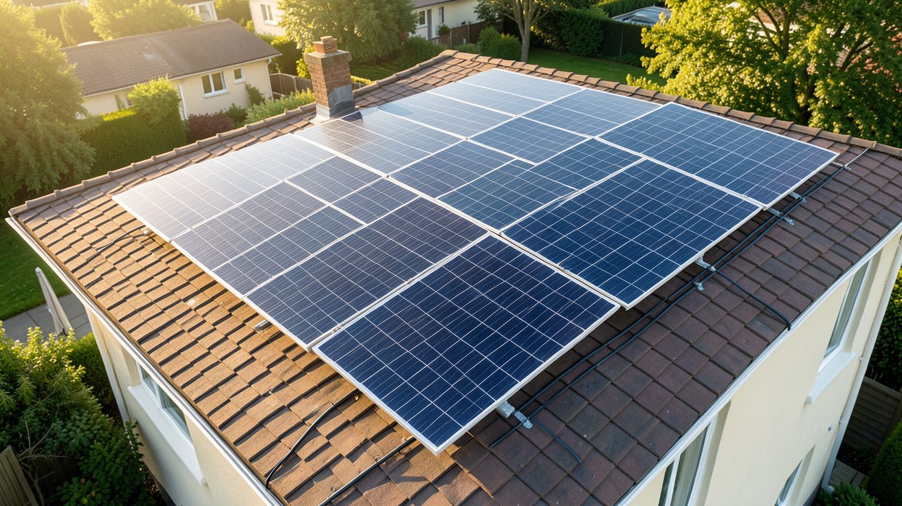panneaux photovoltaïques 3 kWc installés sur le toit d'une maison individuelle