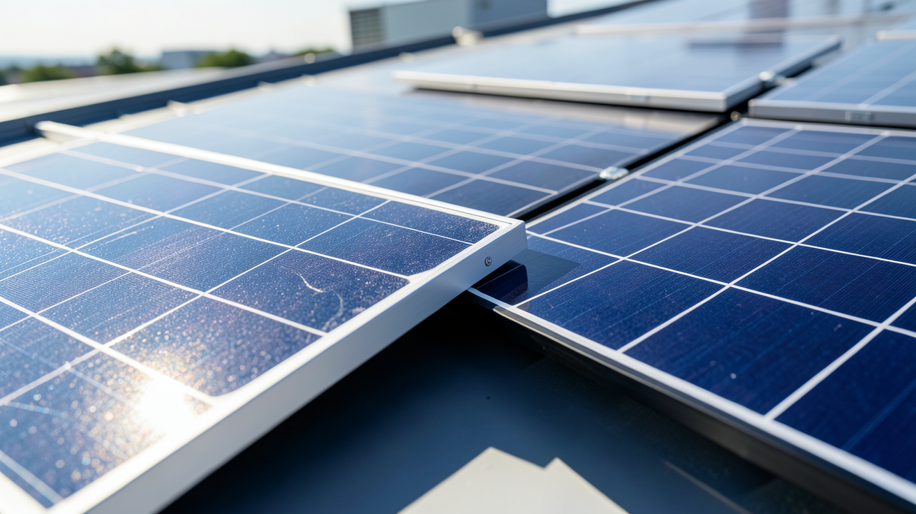 panneaux photovoltaïques allemand ou chinois présentés en comparaison sur une installation solaire résidentielle