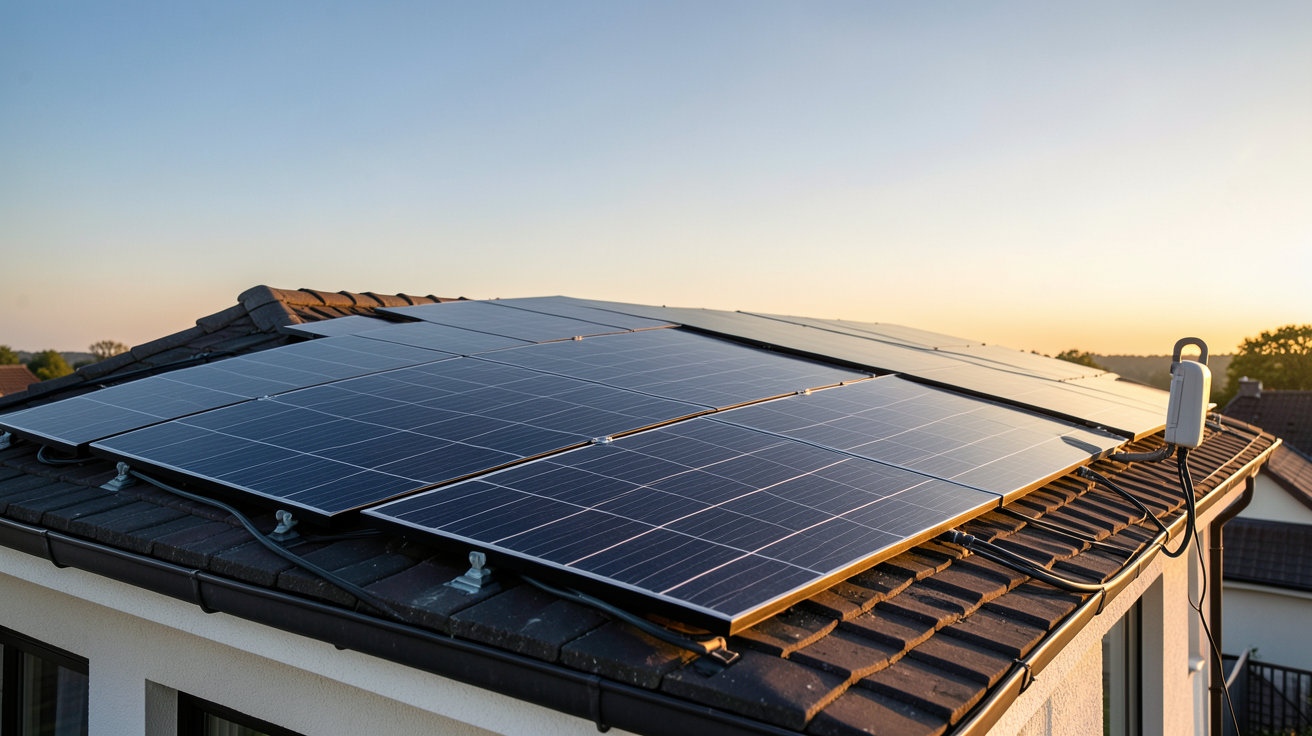 panneaux photovoltaïques pour autoconsommation installés sur le toit d'une maison individuelle