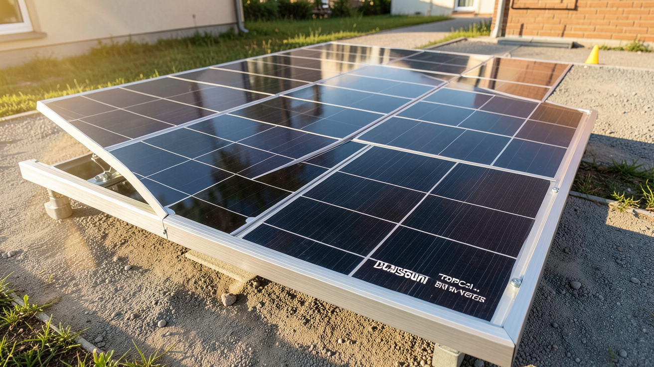panneaux photovoltaïques DualSun Flash avec technologies TOPCon, bifacial et bi-verre en installation résidentielle