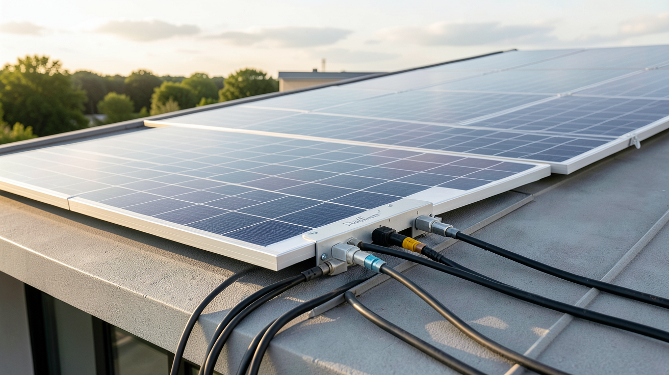 panneaux photovoltaïques DualSun installés sur le toit d'une maison moderne, illustrant les critères de choix d'un kit solaire