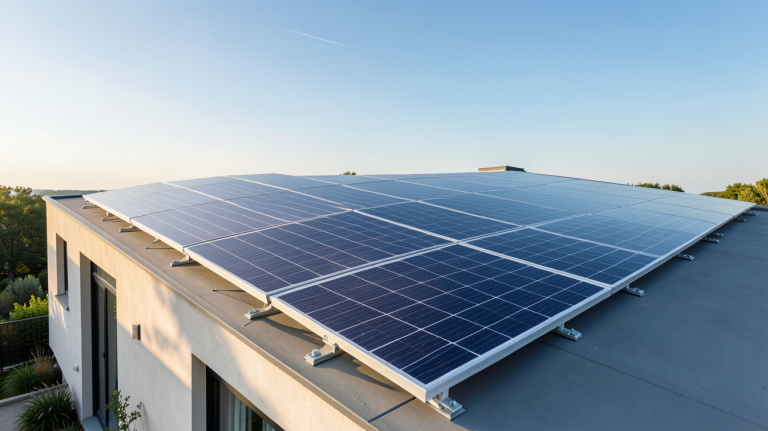 panneaux photovoltaïques DualSun installés sur le toit d'une maison contemporaine