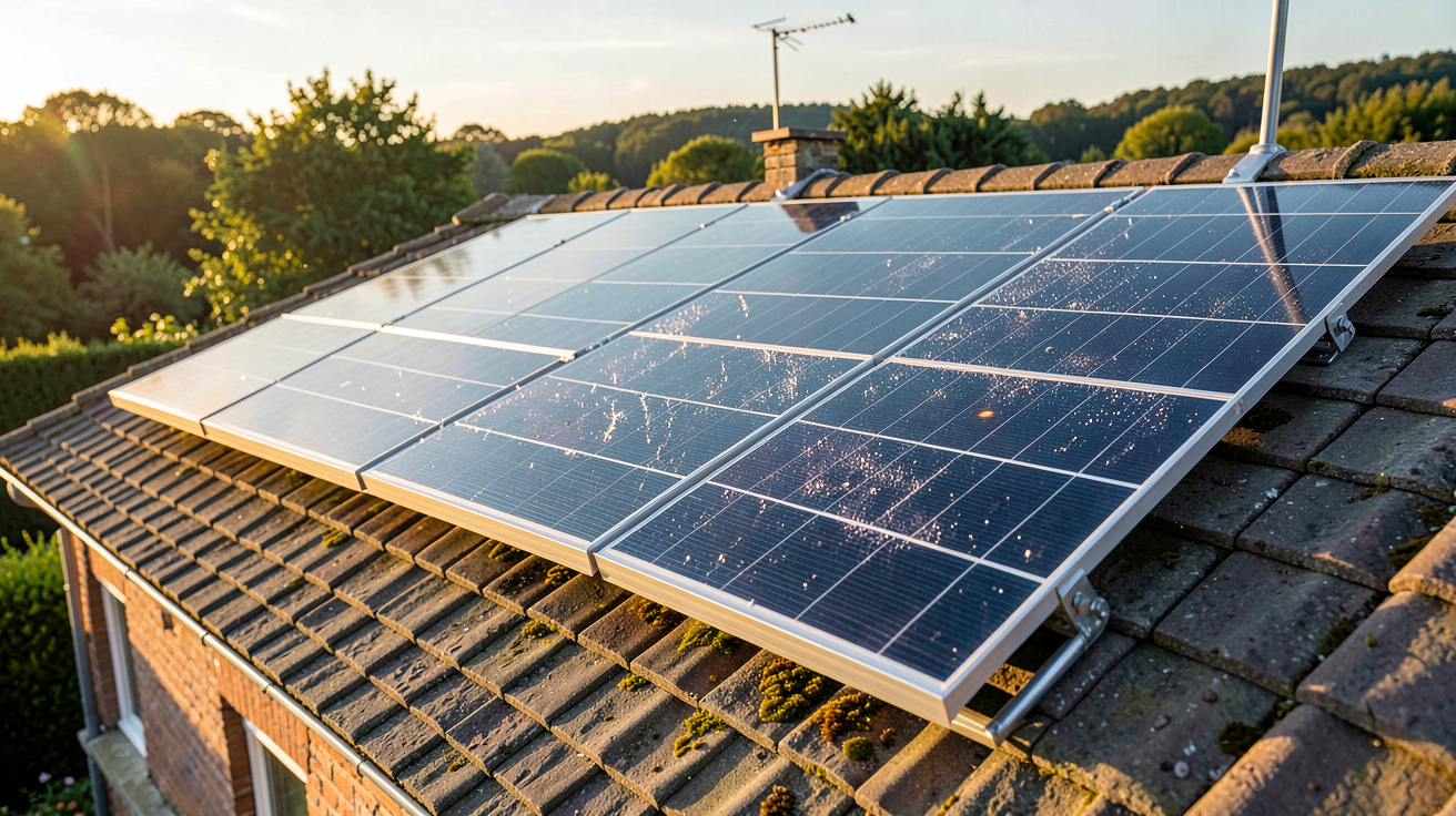 panneaux photovoltaïques grele types résistants installés sur un toit