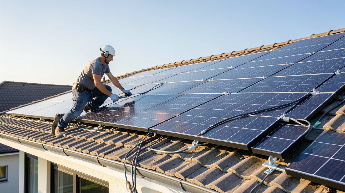panneaux photovoltaïques les plus performants installés sur le toit d'une maison moderne en 2026