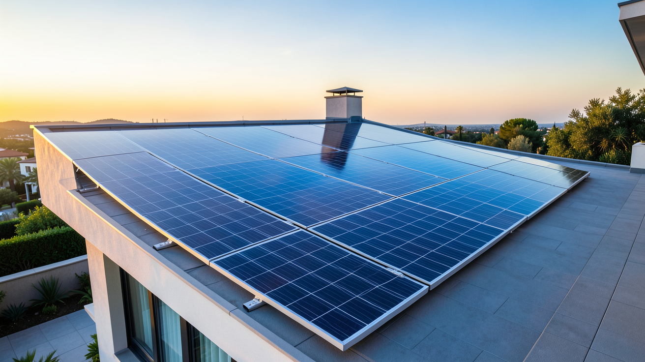 panneaux photovoltaïques les plus performants installés sur la toiture d'une maison moderne et écologique.