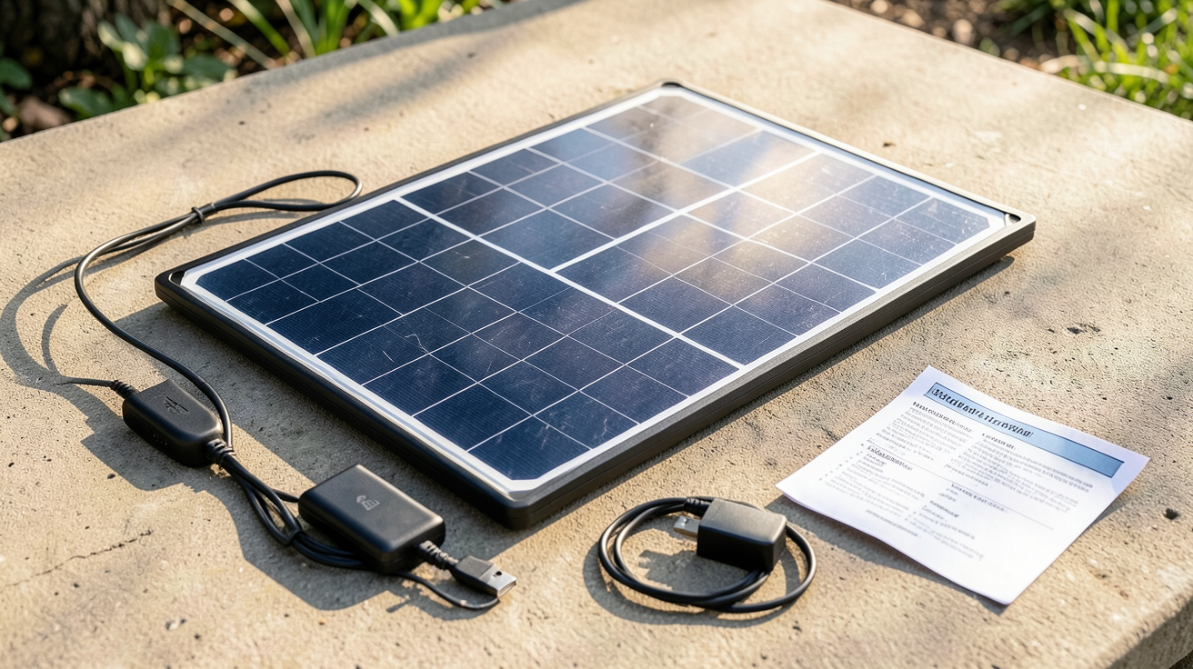 panneaux photovoltaïques portable avec accessoires pour l'installation et l'utilisation