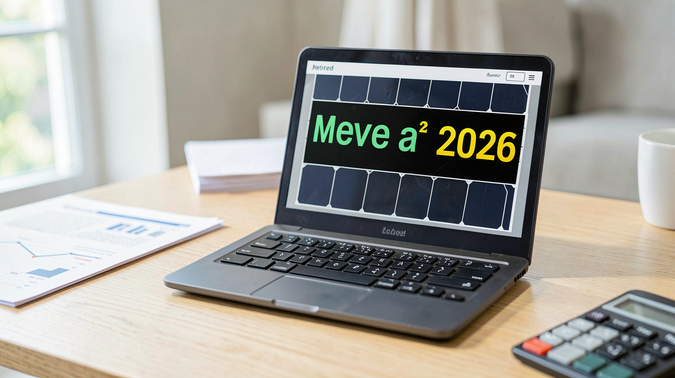 panneaux photovoltaïques prix m2 calculateur de coût 2026 affiché sur écran numérique