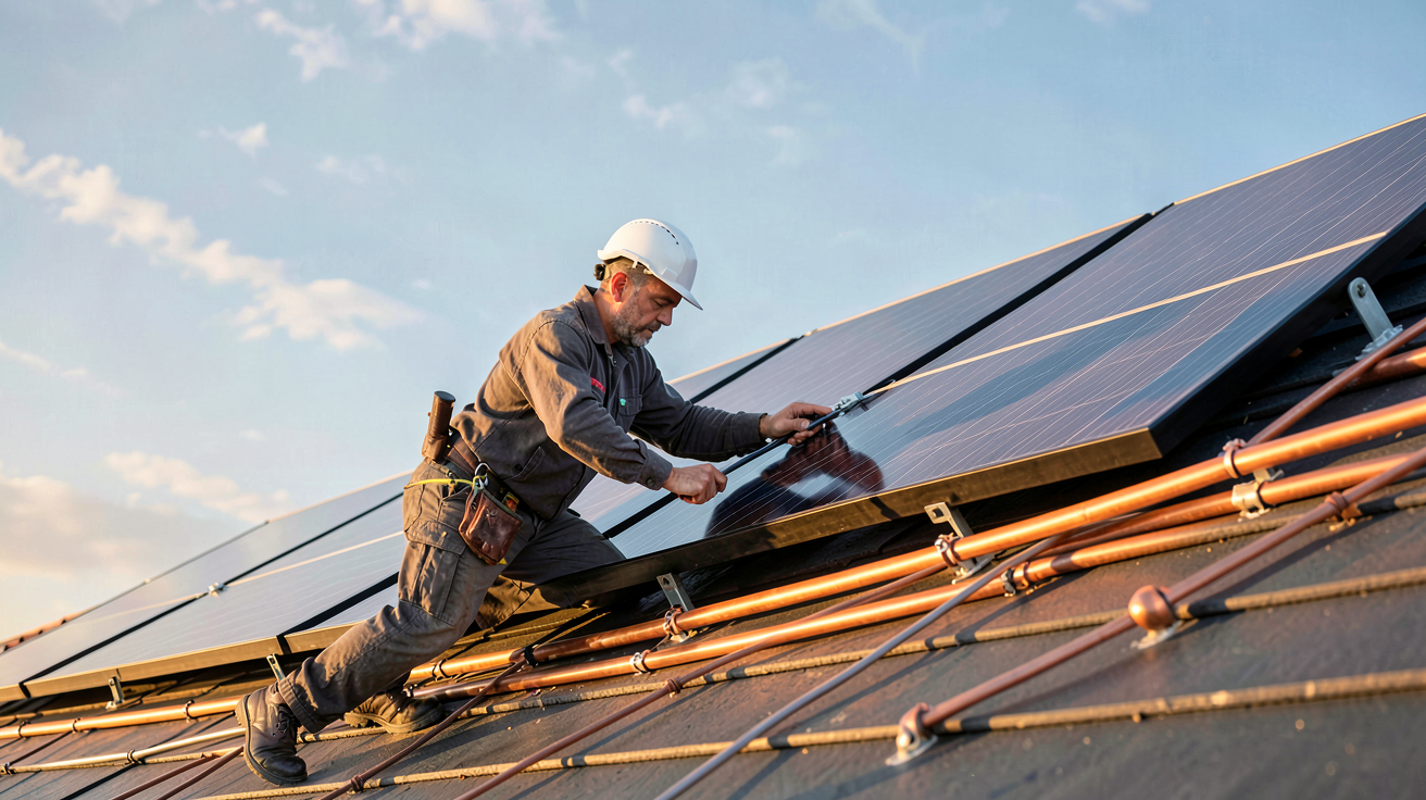 panneaux photovoltaïques prix m2 installation de panneaux solaires thermiques sur un toit en 2026