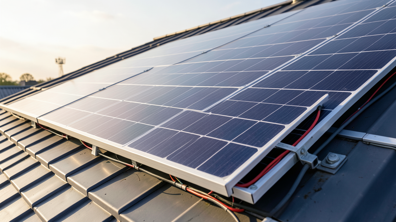 panneaux photovoltaïques Qcells affichant leurs performances techniques sur un toit moderne
