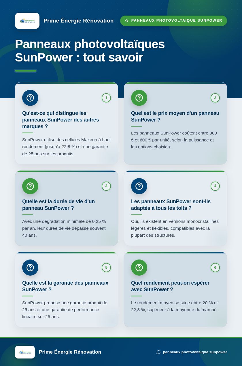 Infographie : Panneaux photovoltaïques SunPower : tout savoir