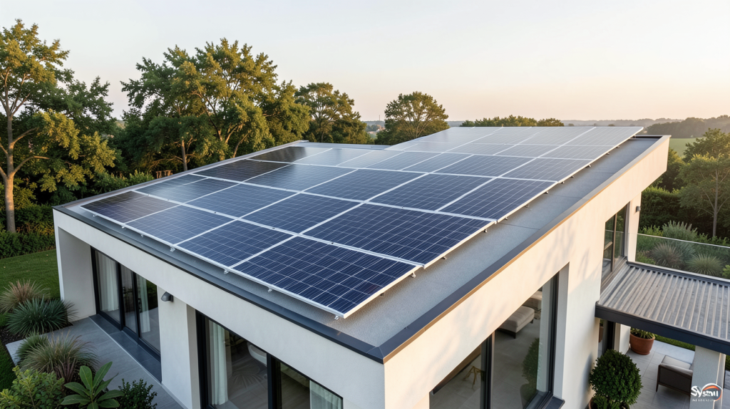 panneaux photovoltaïques Systovi installés sur le toit d'une maison moderne
