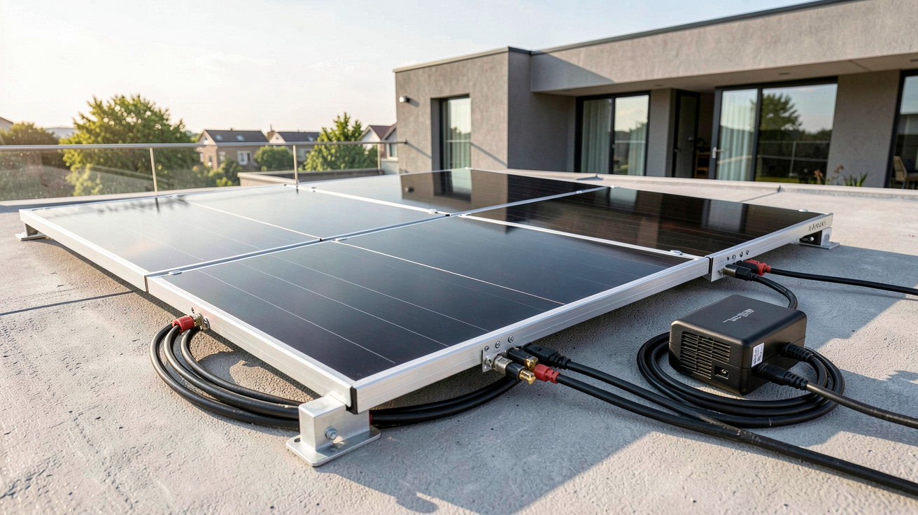 panneaux plug and play top 5 kits solaires 2024 posés sur un toit moderne avec onduleur intégré
