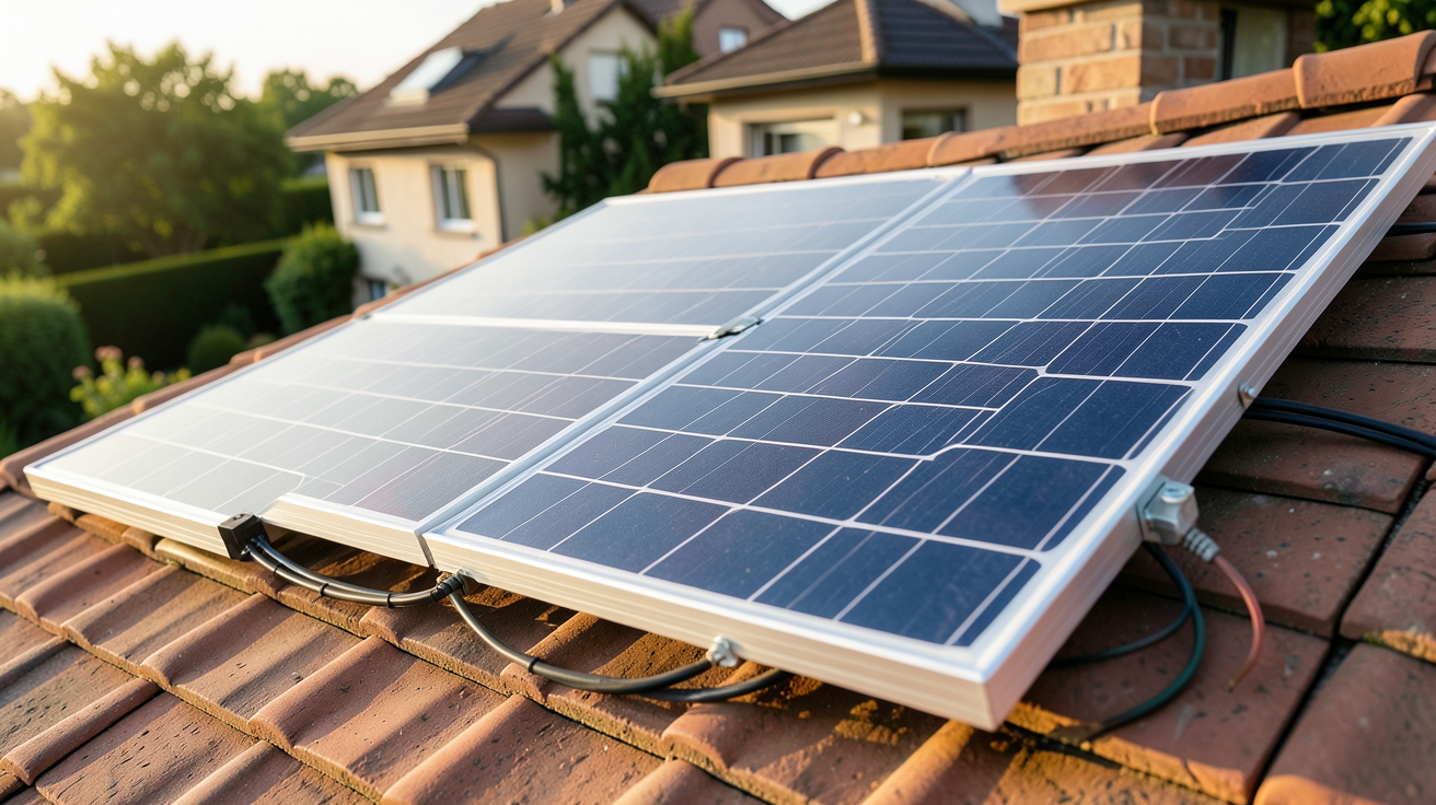 panneaux solaires 12V installés sur un toit résidentiel pour illustrer le guide de choix de puissance